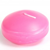 6 x Large Floating Candles - Pink - Click Image to Close
